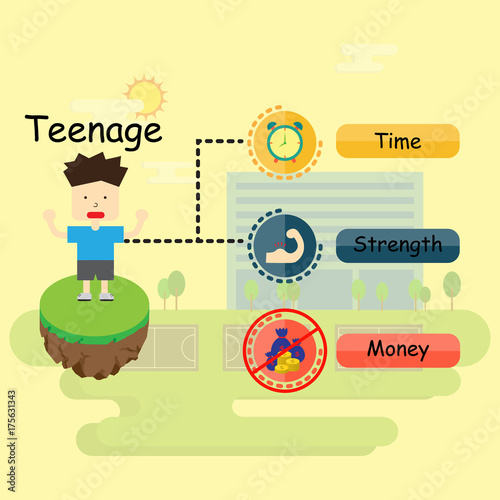 Balancing things, money, time and strength, in your lifetime. Keeping your life in balance concept. vector illustration