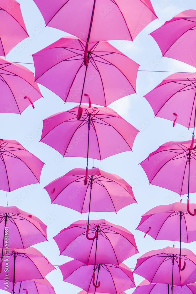 pink umbrellas background 