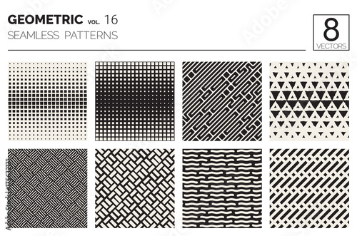 Minimal geometric seamless patterns set