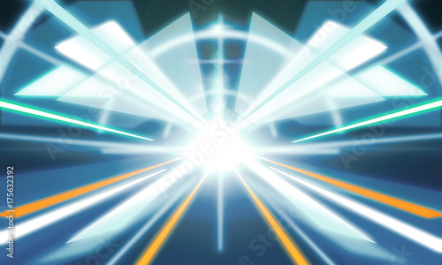 Fototapeta Naklejka Na Ścianę i Meble -  Abstract futuristic tunnel background