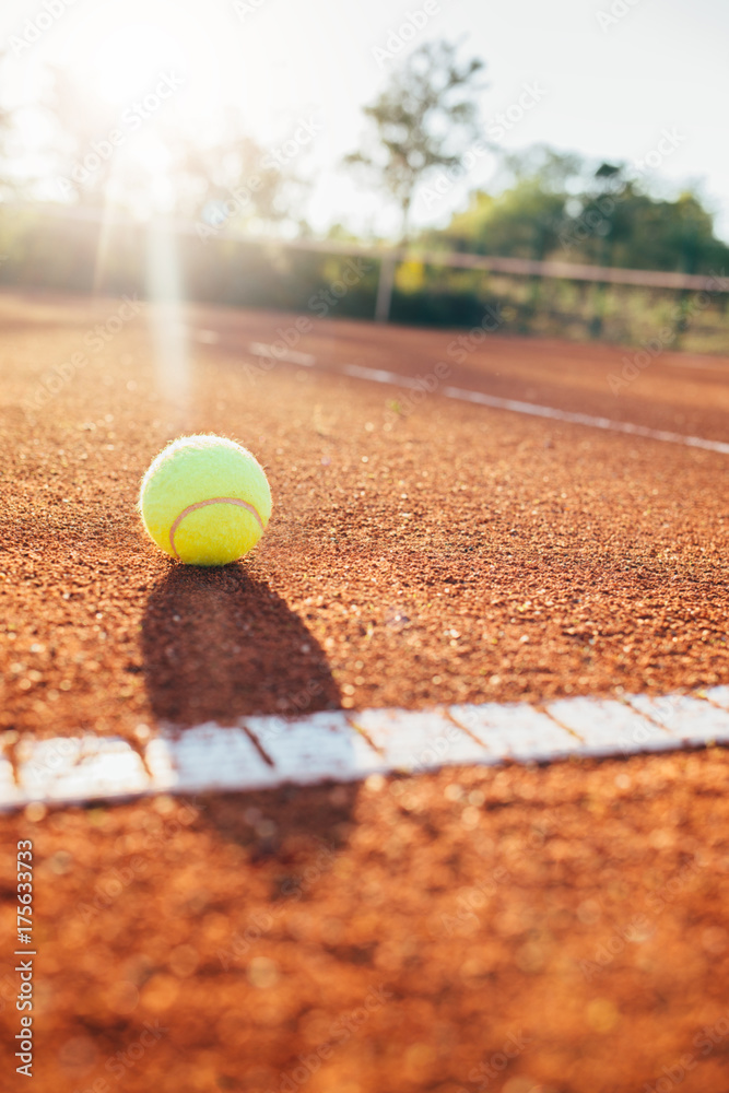 Close up of tennis clay court