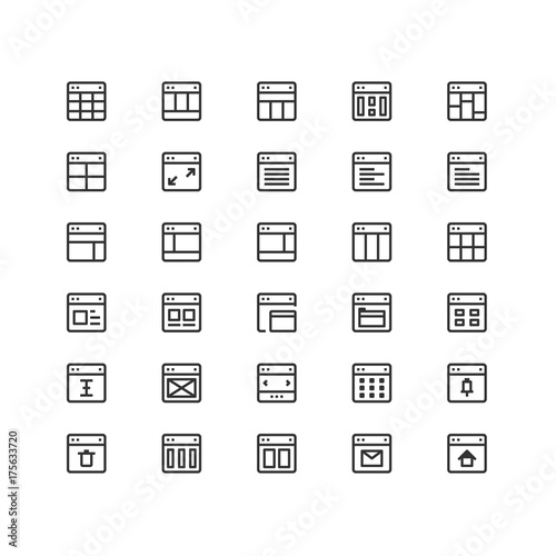 Minimal icon set of Browser and Interface Vector Line Icons Collection , good choice to use for website project , Ui and Ux design, mobile app and more. All vector icons based on 32px grid.
