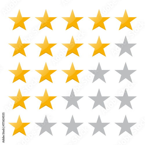 5 star rating. Vector illustration eps10. Isolated badge for website or app - stock infographics