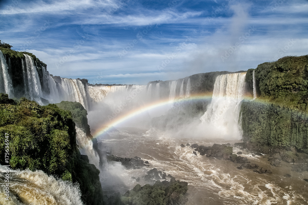 A rainbow over the waterfall A rainbow over the waterfall