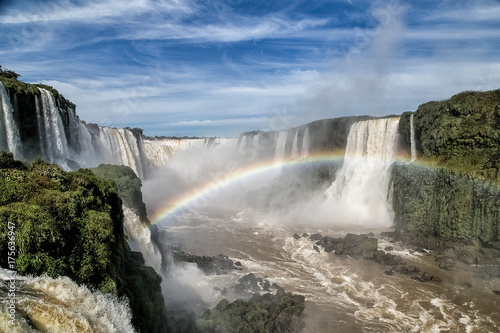 A rainbow over the waterfall