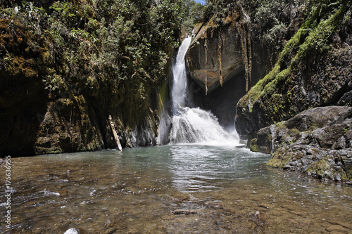 Waterfall Rio Savegre  Los Quetzales National Park  Costa Rica  Central America