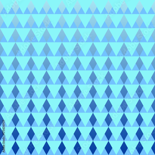 Seamless geometrical background. Blue triangles illusion.