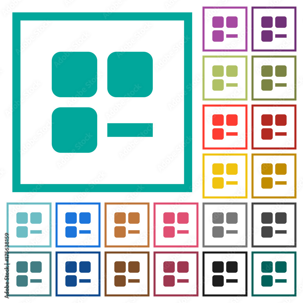 Remove component flat color icons with quadrant frames Remove component flat color icons with quadrant frames