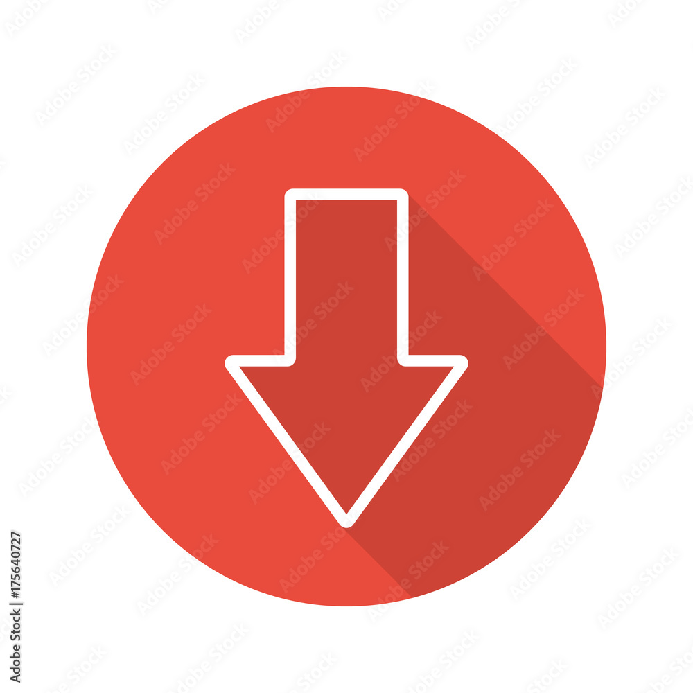 Download arrow flat linear long shadow icon Download arrow flat linear long shadow icon