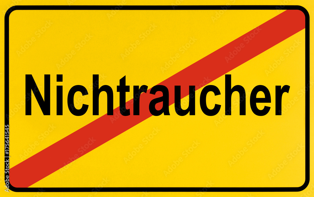 Fototapeta premium German city limits sign symbolising end of non-smoking area