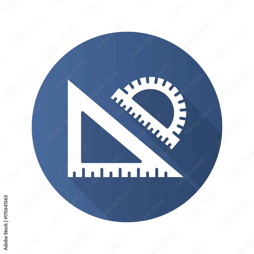 School rulers flat design long shadow glyph icon School rulers flat design long shadow glyph icon