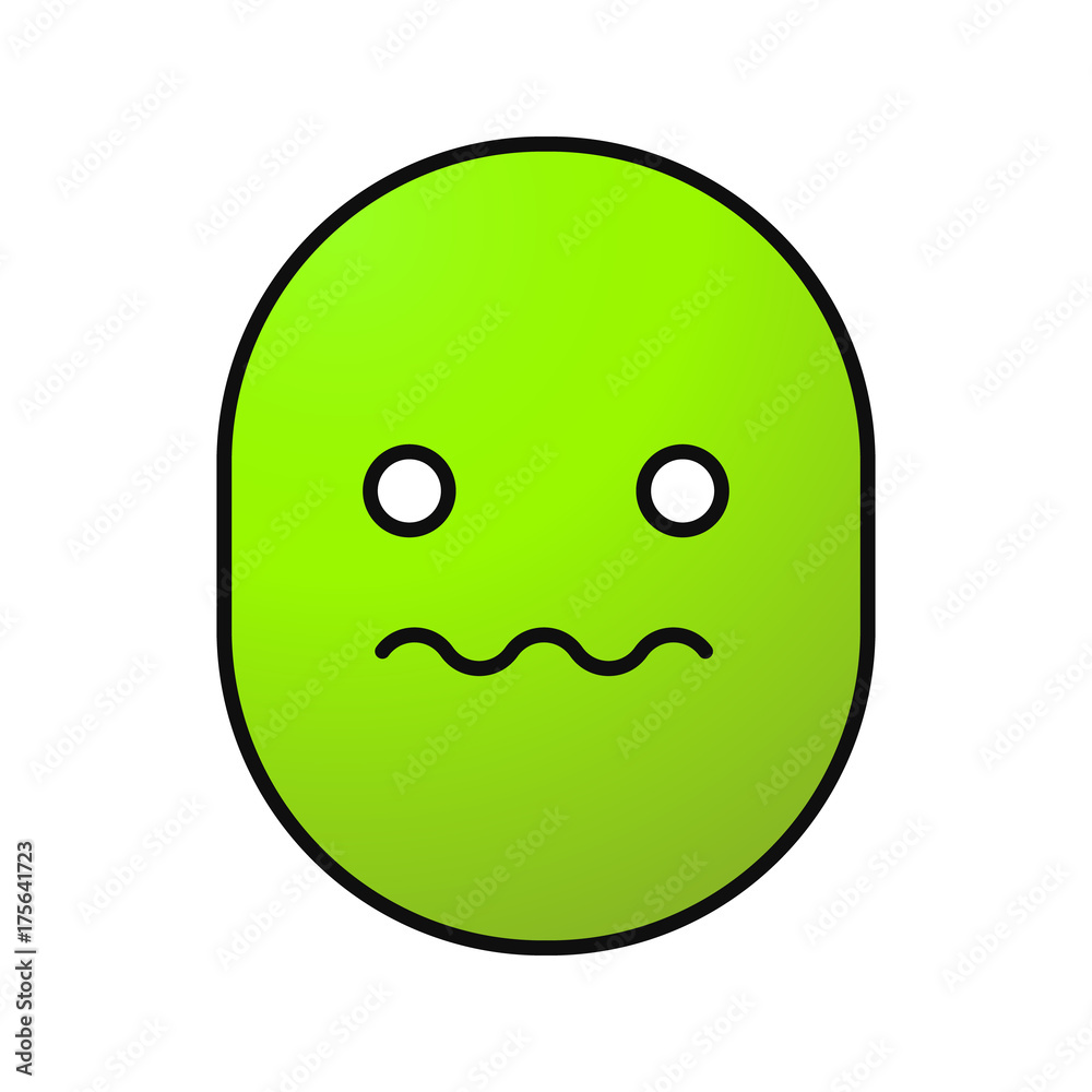 Fototapeta premium Worried smiley color icon