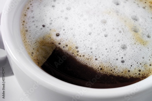 Close-up shot of foamy cappuccino