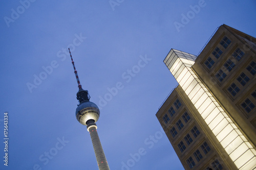 TV tower and Beronlina building, Berlin, Germany, Europe © imageBROKER
