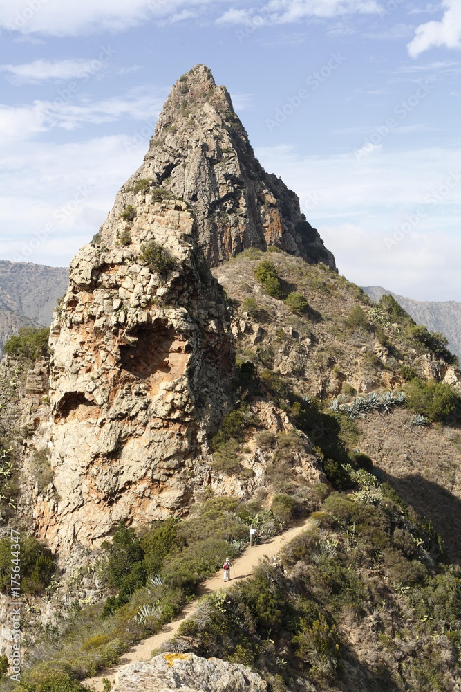 Roque Cano near Vallehermoso, La Gomera, Canary Islands, Spain, Europe