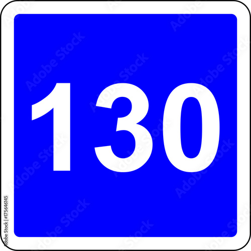 130 suggested speed road sign