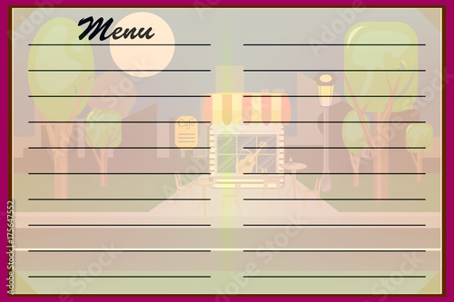 menu Vector dishes of cafes, restaurants. photo