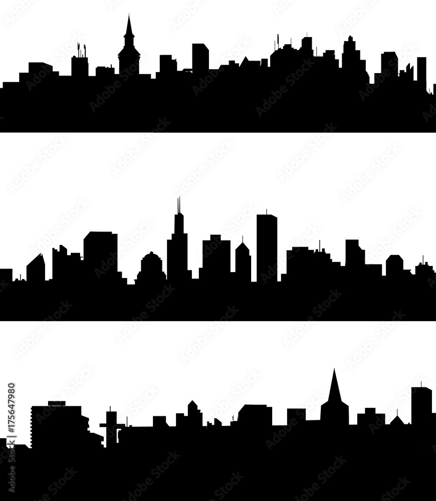 Morning City Skyline set - vector
