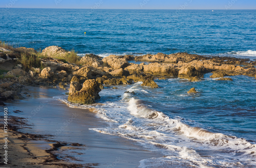 Municipal sand beach in Paphos, Cyprus