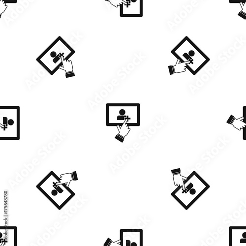 Touch screen tablet click pattern seamless black © ylivdesign