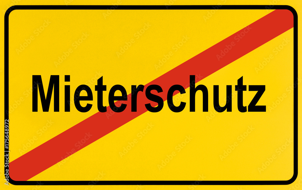 Obraz premium German city limits sign symbolising end of protection of tenants
