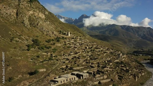 Landscapes of mountains and sky in Kabardino-Balkaria in the sunrise