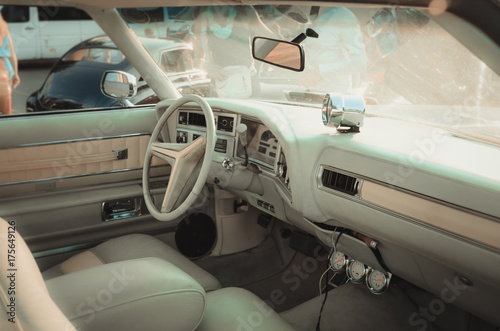 Dashboard of a old vintage retro car