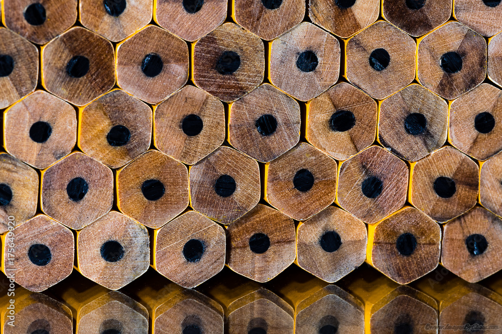 Pencils Stacked in an orderly fashion for use as backgrounds, abstracts or textures