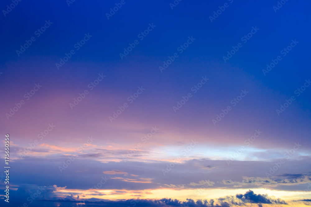 beautiful colorful sky and cloud in twilight time background