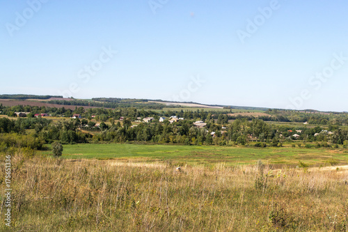 Autumn landscape on a sunny day outside the city.