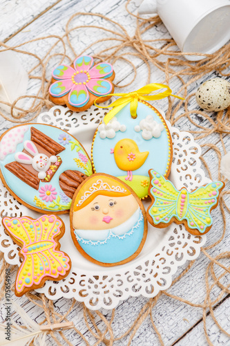Beautiful glazed Easter cookies