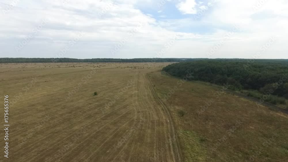 Aerial view of hay bales in agriculture field in rural. Russia, Stavropol. Aerial view of hay bales in agriculture field in rural. Russia, Stavropol.