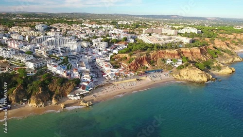 Aerial. Videography of drone, beaches Olhos de Agua. Albufeira