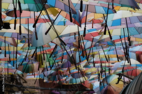 Many colored umbrellas, Victoria Passage, Bucharest
