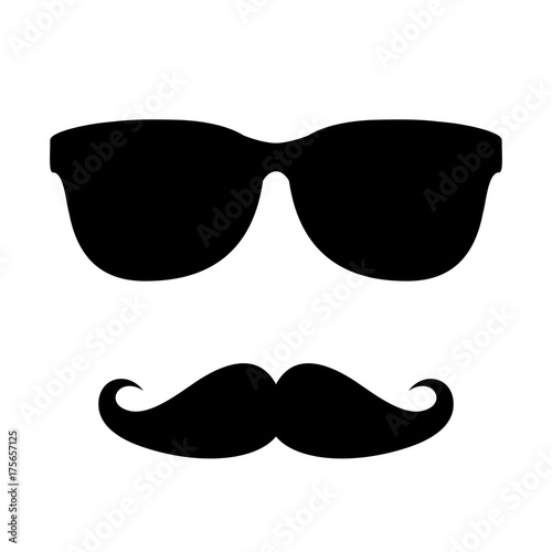 Man face with sunglasses