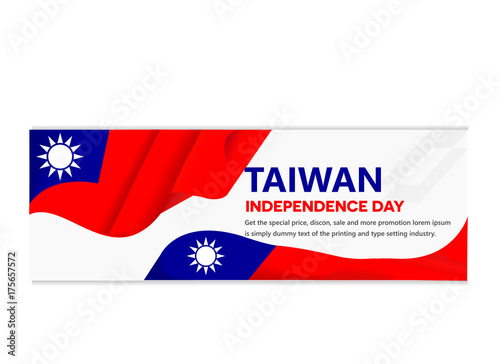 Taiwan independence day or double tenth the national day of republic of china design coupon banner and flyer, postcard, celebration vector illustration