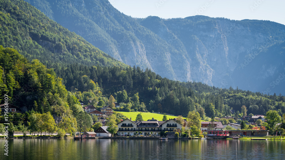 Fototapeta premium View of Hallstatt from Hallstatt Lake