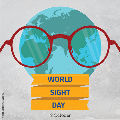 World Sight Day, October. Global spectacles conceptual illustration vector.