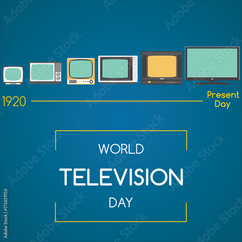 World Television Day, 21 November. Evolution of television spiritual concept illustration vector.