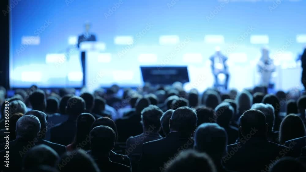 the speaker tells the speech at conference. Business People Seminar Conference Meeting Office Training Concept. Business and Entrepreneurship concept.