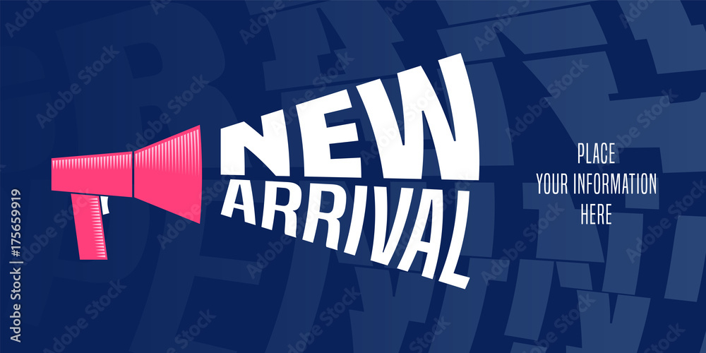 Naklejka premium New arrival vector illustration, banner