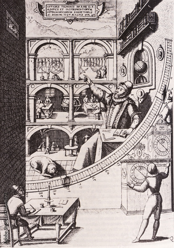 14th century print depicting Tycho Brahe, Ticon, Danish astronomer Poster Mural XXL