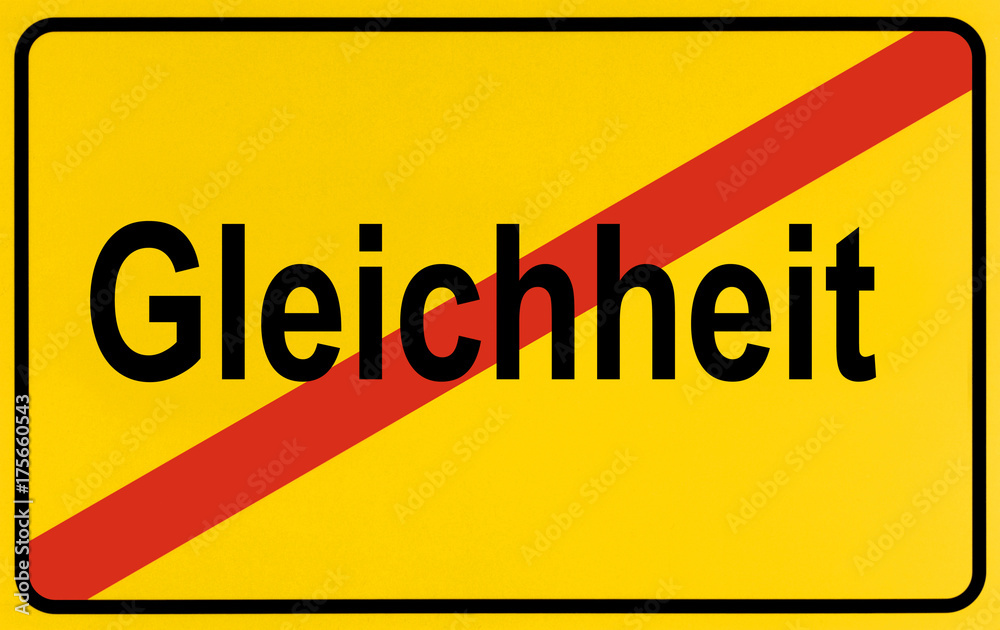 Fototapeta premium German city limits sign symbolising end of equality