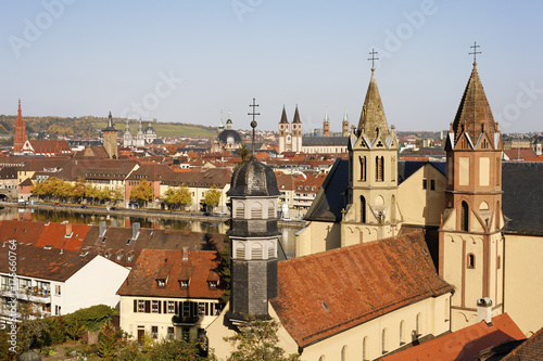 Wuerzburg, St Burkard church, Franconia, Bavaria, Germany, Europe