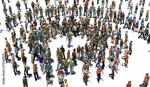 Tableau sur toile Persone, Emerginazione, Diversità, Isolamento, Illustrazione 3d