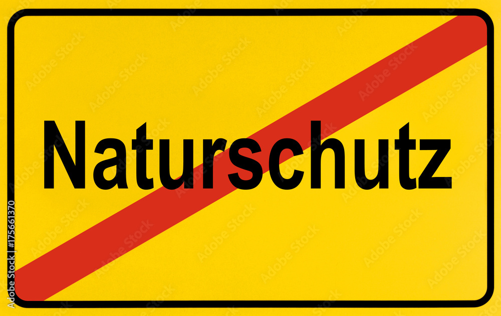 Fototapeta premium German city limits sign symbolising end of nature conservation