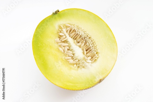 Galia Melon half (Cucumis melo) photo