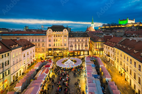 Canvas Print Christmas market in Bratislava, Slovakia
