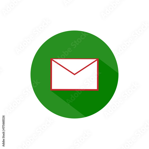 Message mail envelope round icon long shadow