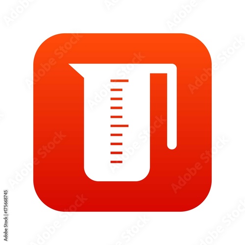 Measuring cup icon digital red © ylivdesign